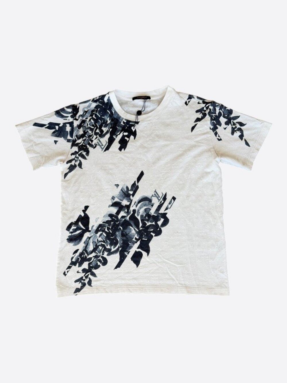 Louis Vuitton White & Blue Floral Monogram T-Shirt